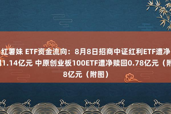 红薯妹 ETF资金流向：8月8日招商中证红利ETF遭净赎回1.14亿元 中原创业板100ETF遭净赎回0.78亿元（附图）