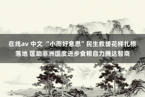 在线av 中文 “小而好意思”民生救援花样扎根落地 匡助非洲国度进步食粮自力腾达智商