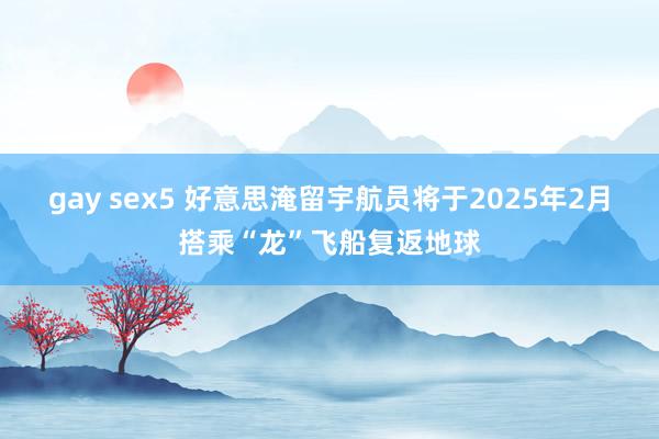 gay sex5 好意思淹留宇航员将于2025年2月搭乘“龙”飞船复返地球